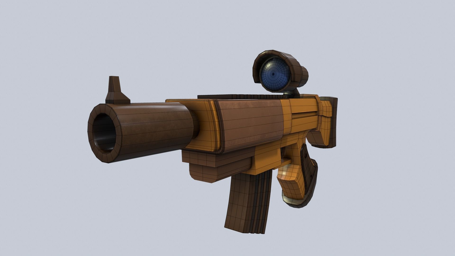 Cartoon Stylized Scar Shotgun 3D model_12