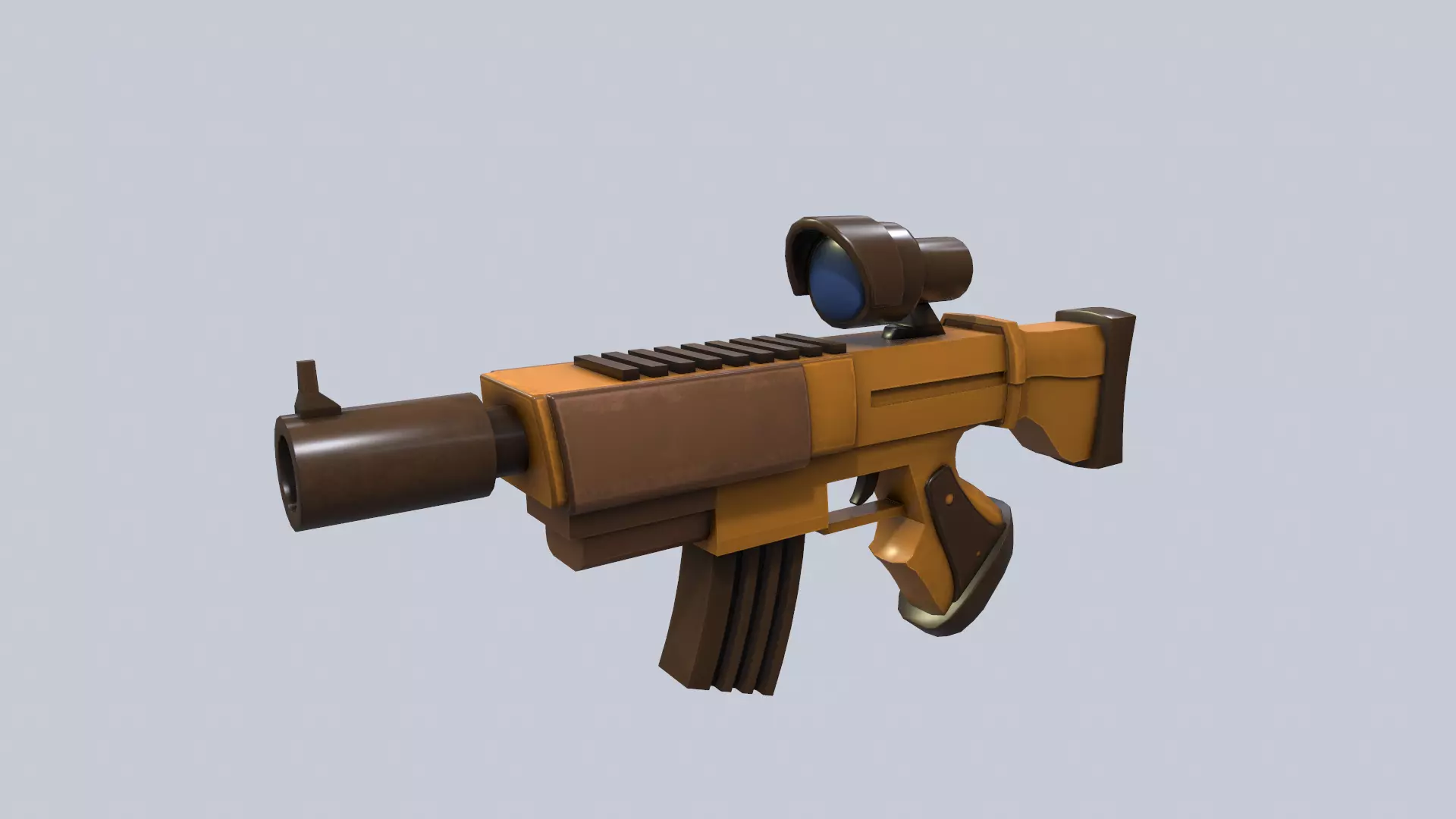 Cartoon Stylized Scar Shotgun 3D model_0