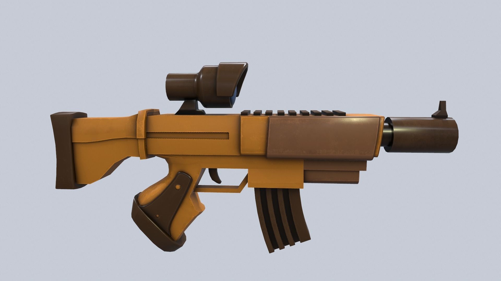 Cartoon Stylized Scar Shotgun 3D model_5