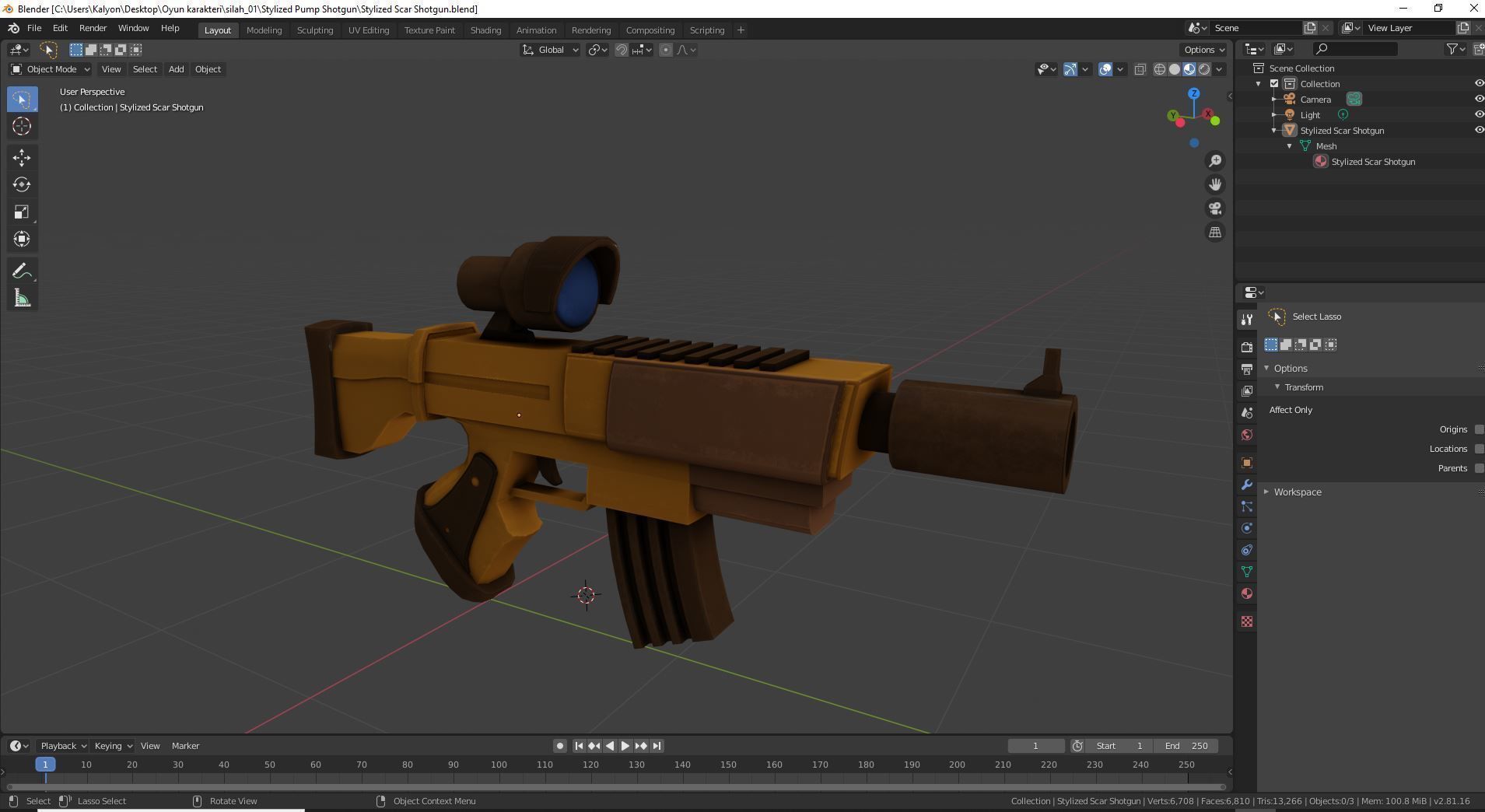 Cartoon Stylized Scar Shotgun 3D model_15