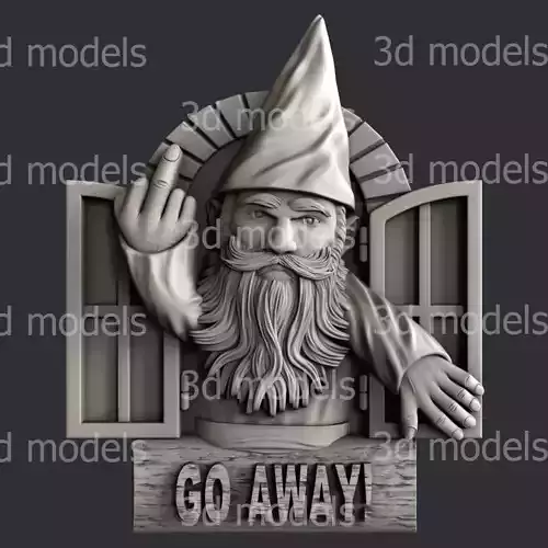 3d STL models for CNC router or 3d printer gnome go away2