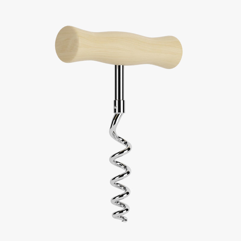 Wooden Corkscrew 3D model_1