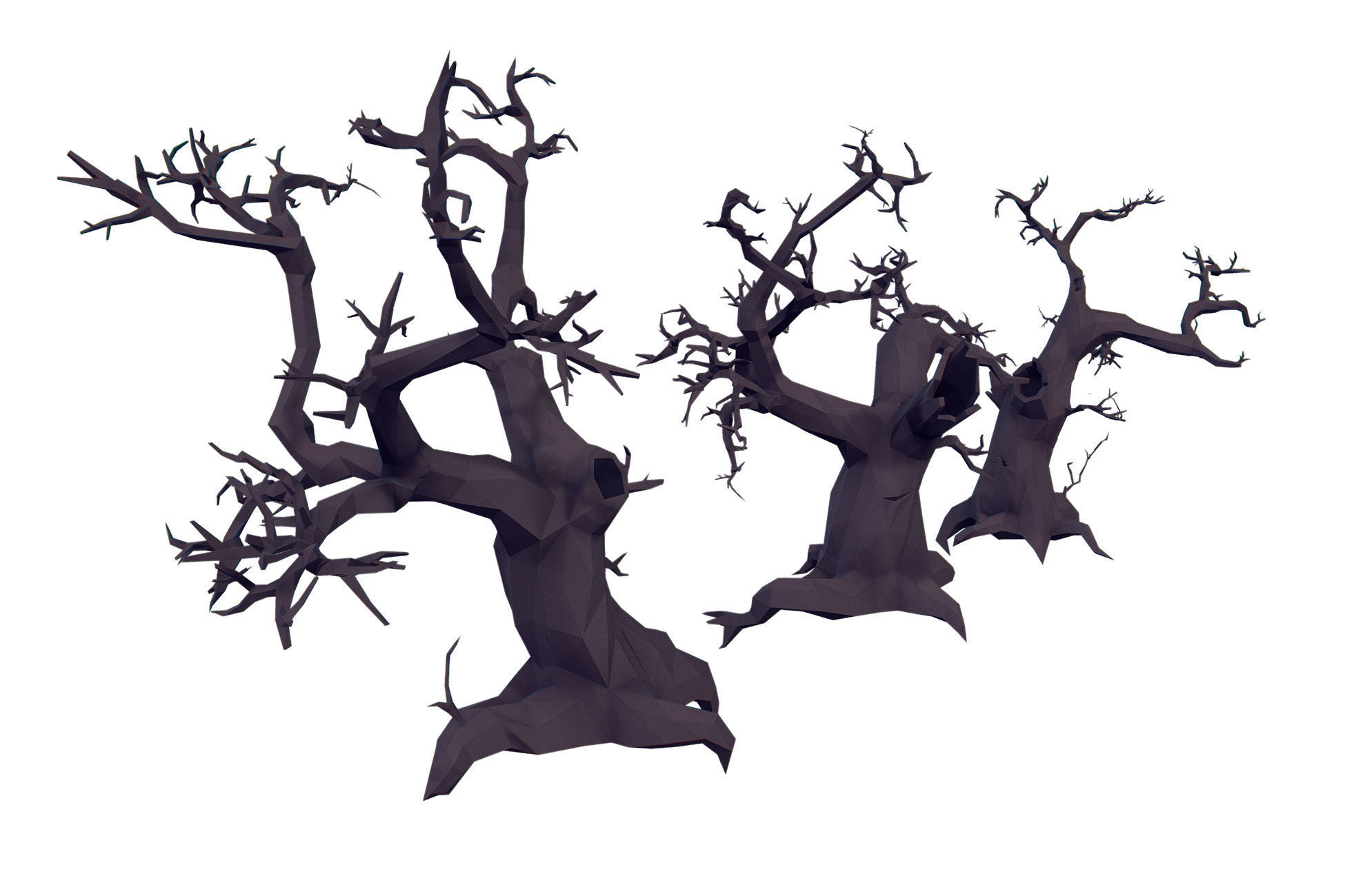 Halloween Set - Faceted Style Low-poly 3D model_5