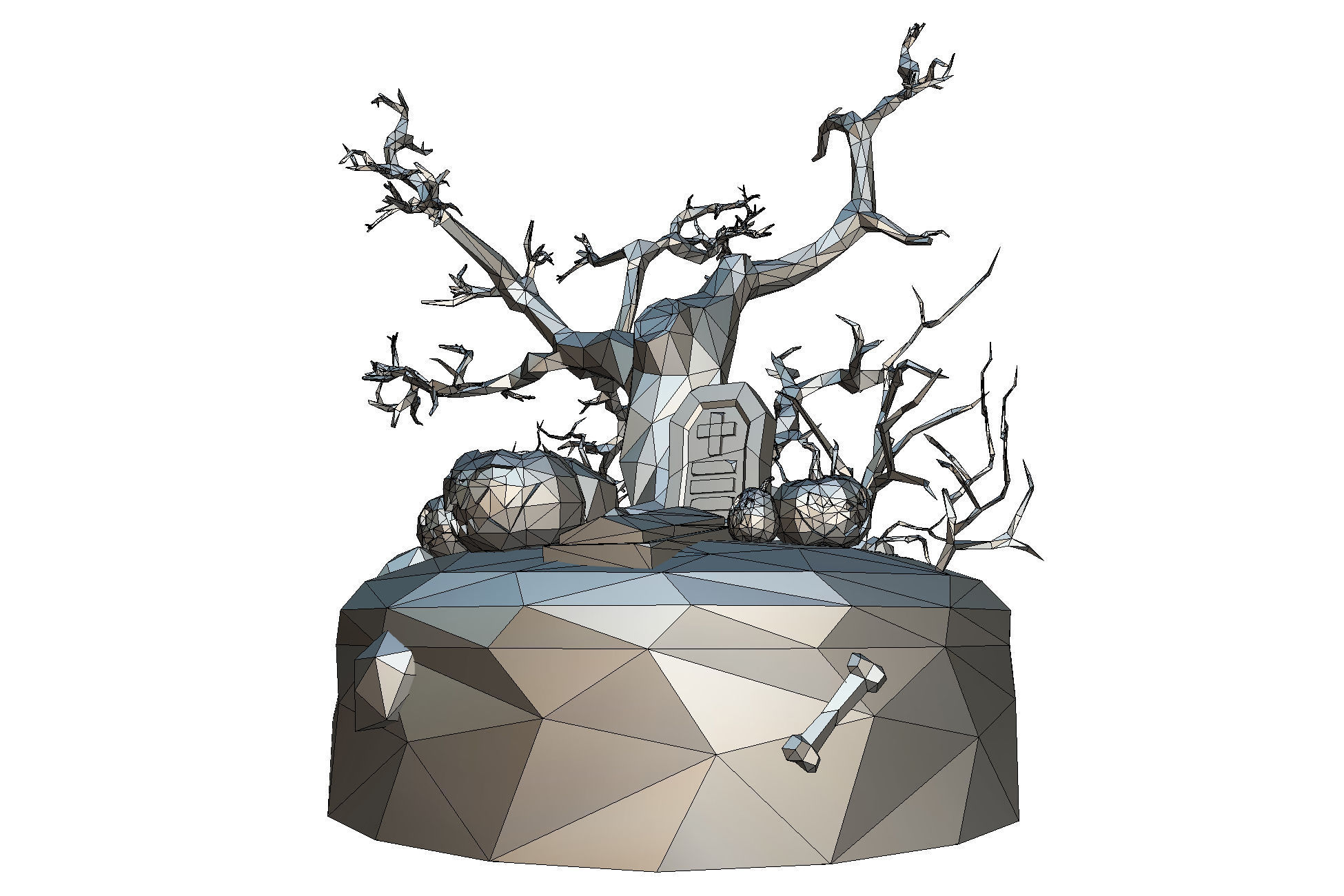 Halloween Set - Faceted Style Low-poly 3D model_2