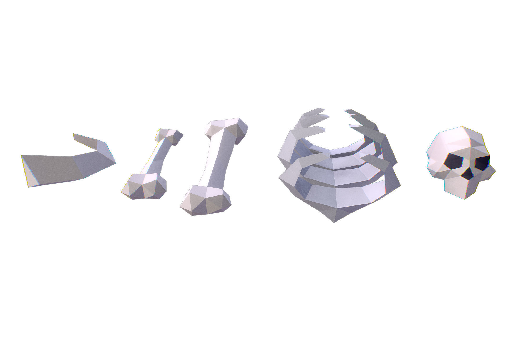 Halloween Set - Faceted Style Low-poly 3D model_10