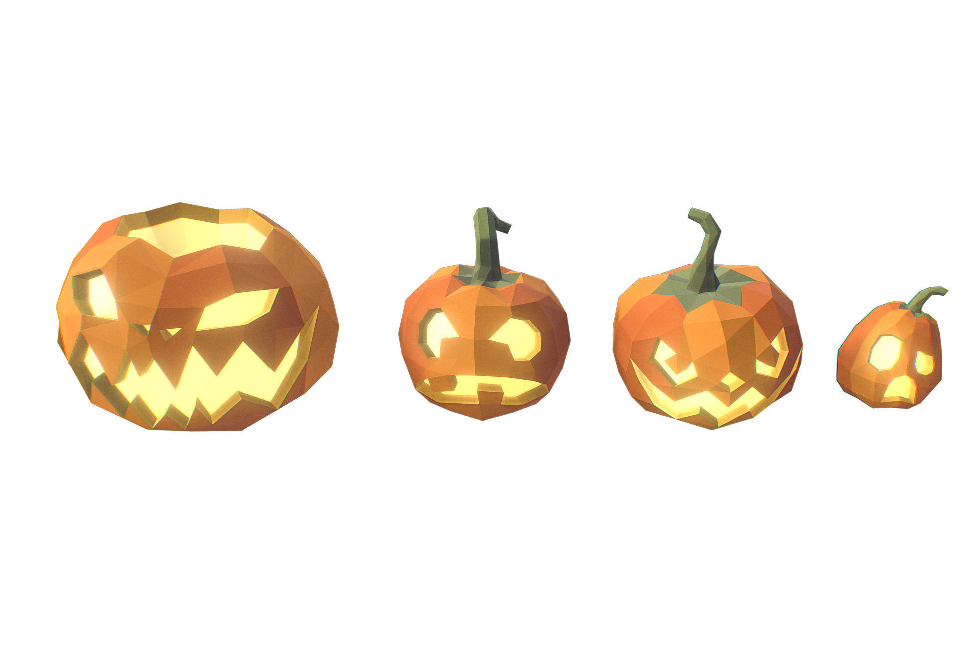 Halloween Set - Faceted Style Low-poly 3D model_9
