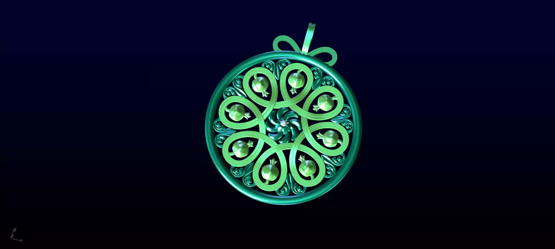 Pendant christmas ornament in shape of peacock Free 3D model