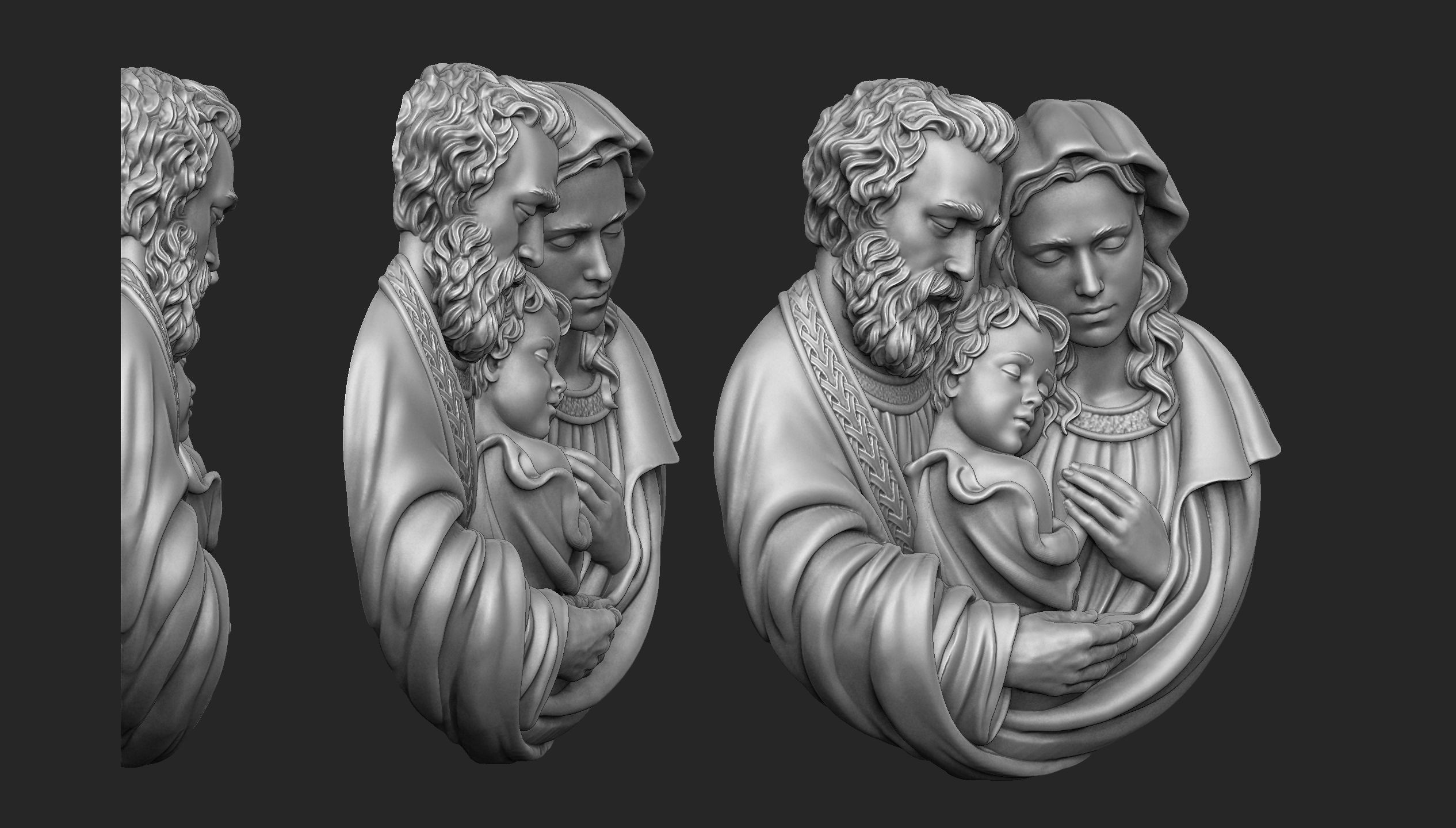 Holy Family Pendant  3D print model_1