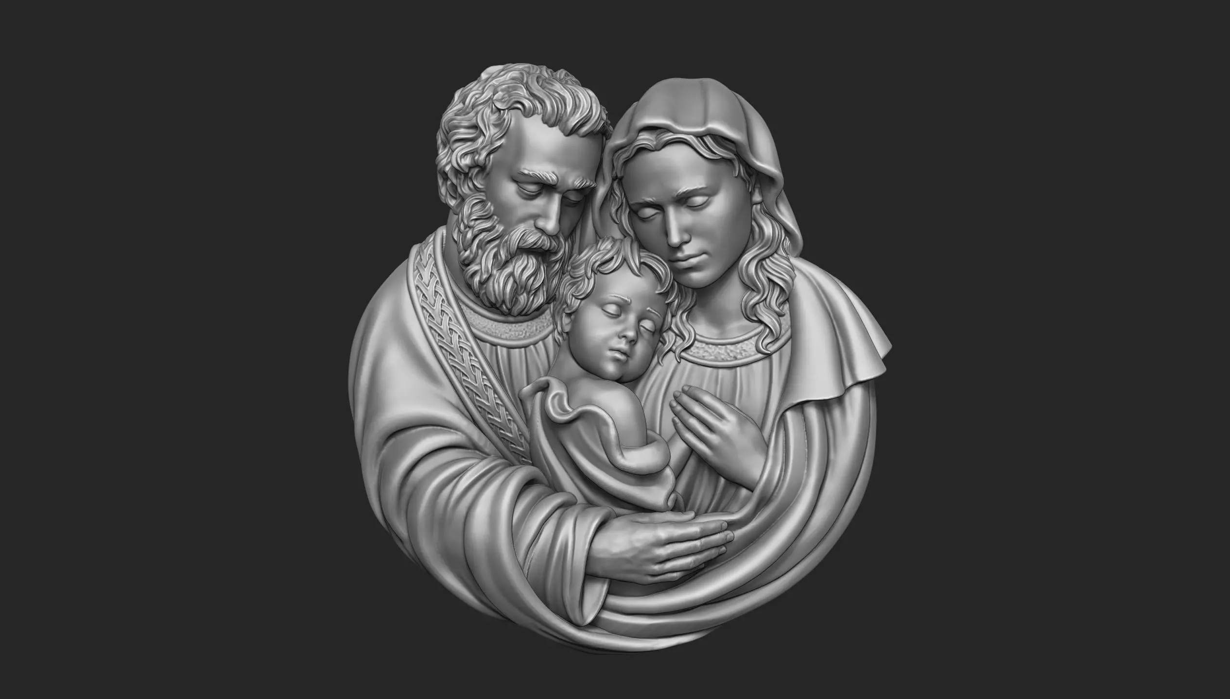 Holy Family Pendant  3D print model_0