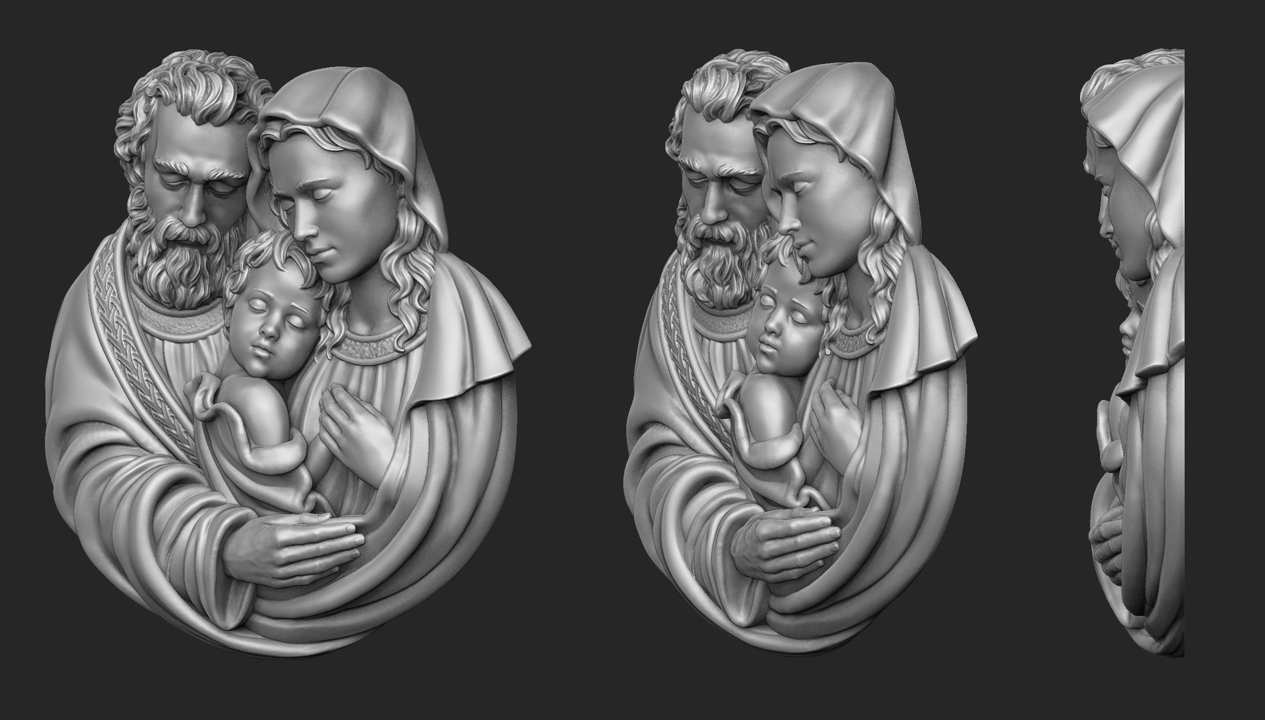 Holy Family Pendant  3D print model_2