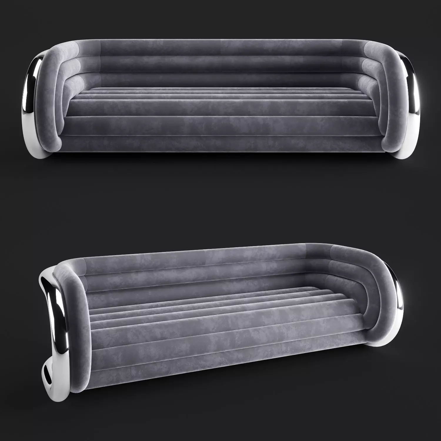 The Aluminum Tube Sofa  Todd Merrill Custom Originals 3D model_0