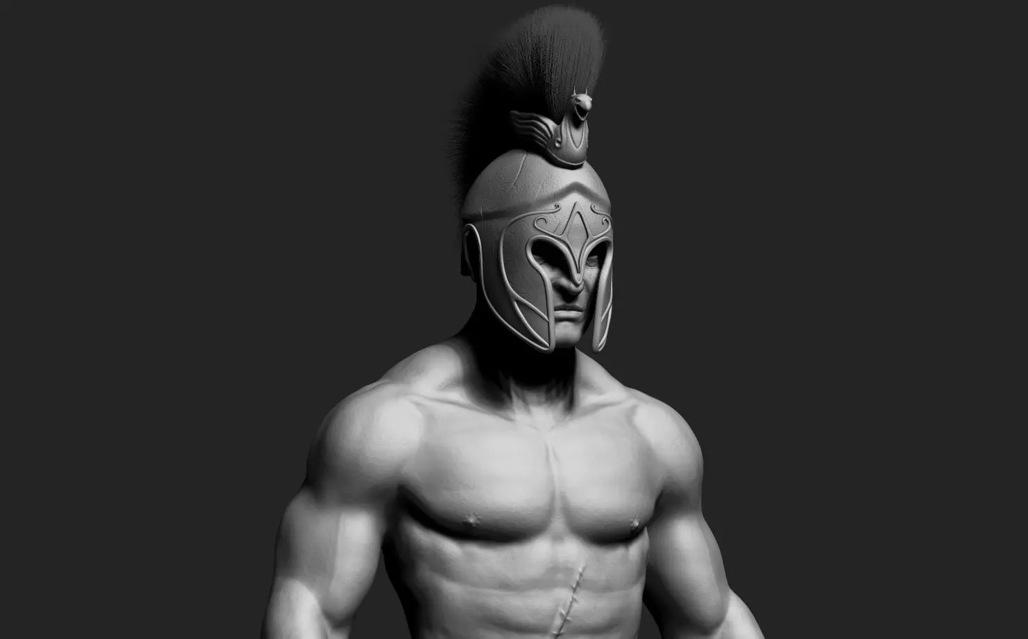 Warrior man in spartan costume 3D model