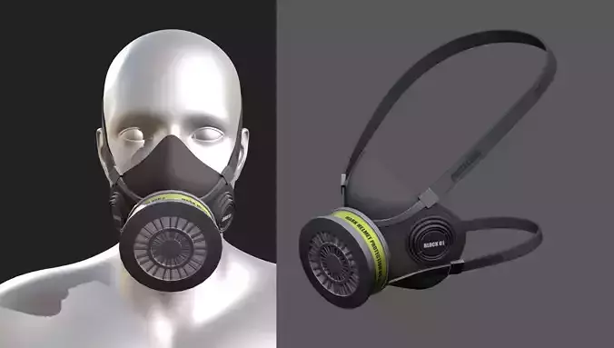 Gas mask helmet 3d model military combat fantasy futuristic 