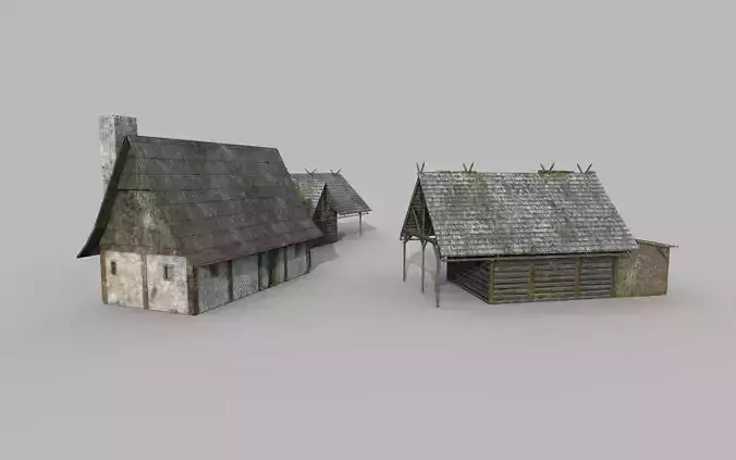 Lowpoly medieval houses