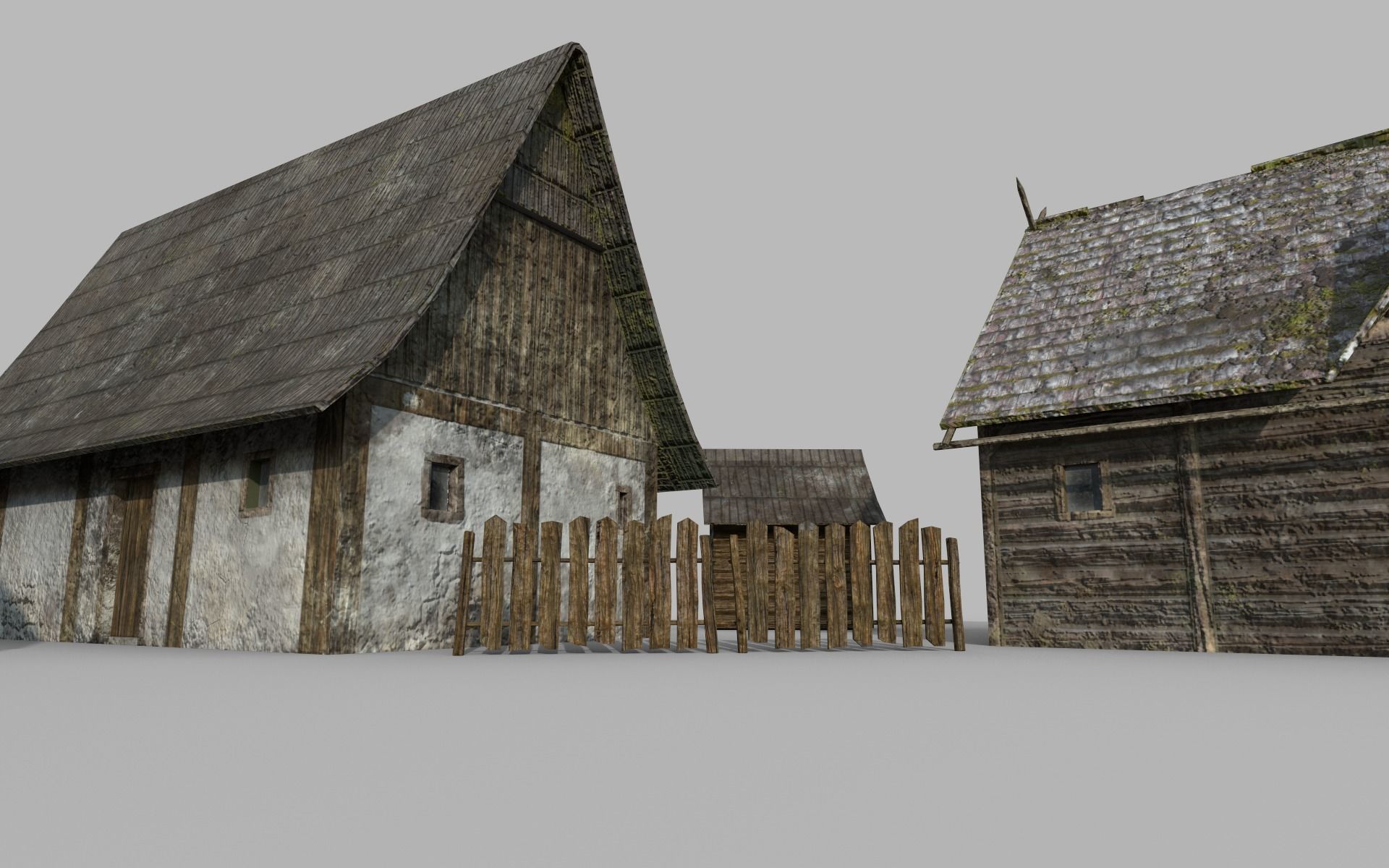 Lowpoly medieval houses 3D model_2