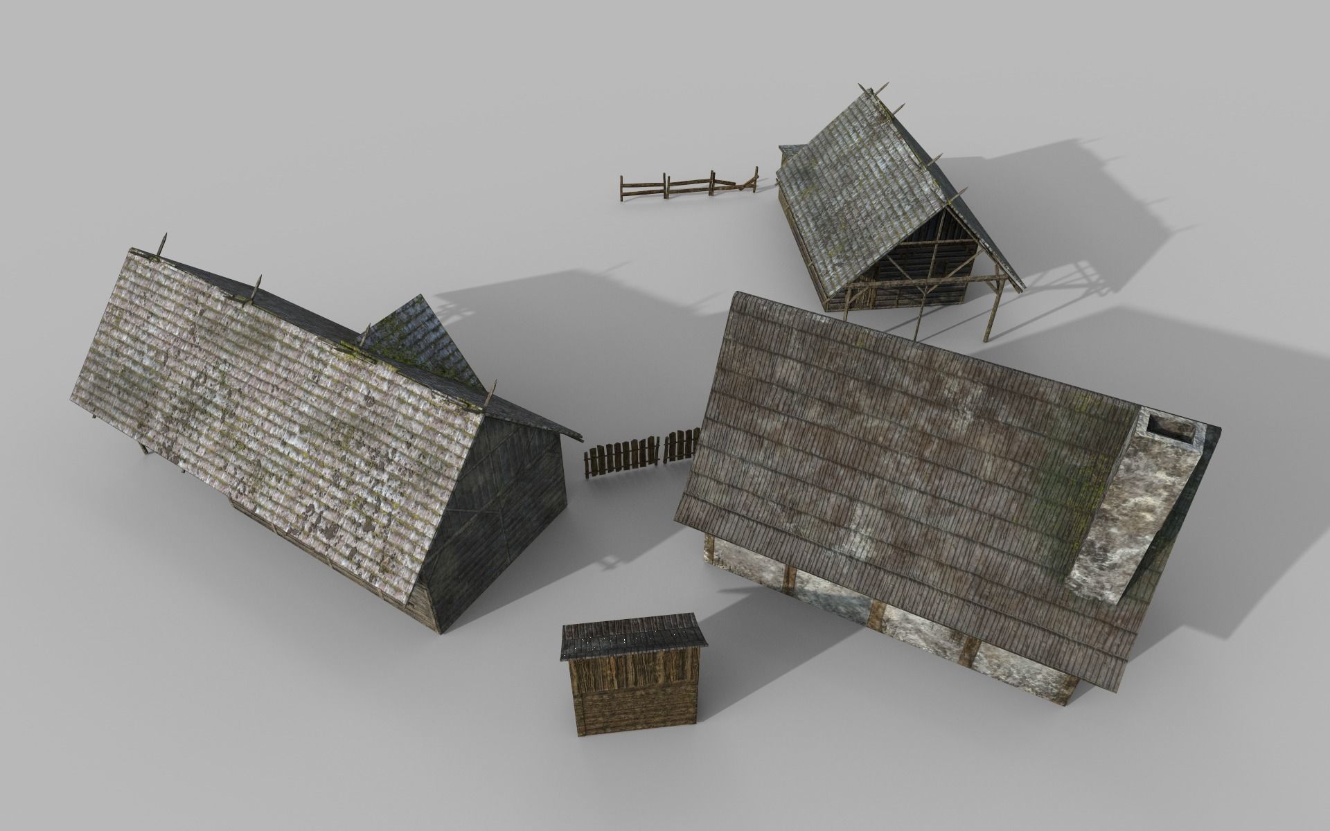 Lowpoly medieval houses 3D model_1