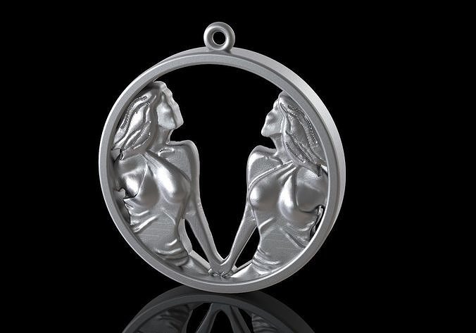 Gemini in circle 3D print model