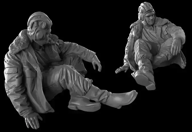 Modern Russian Tank crew  35  120 mm 3D print model