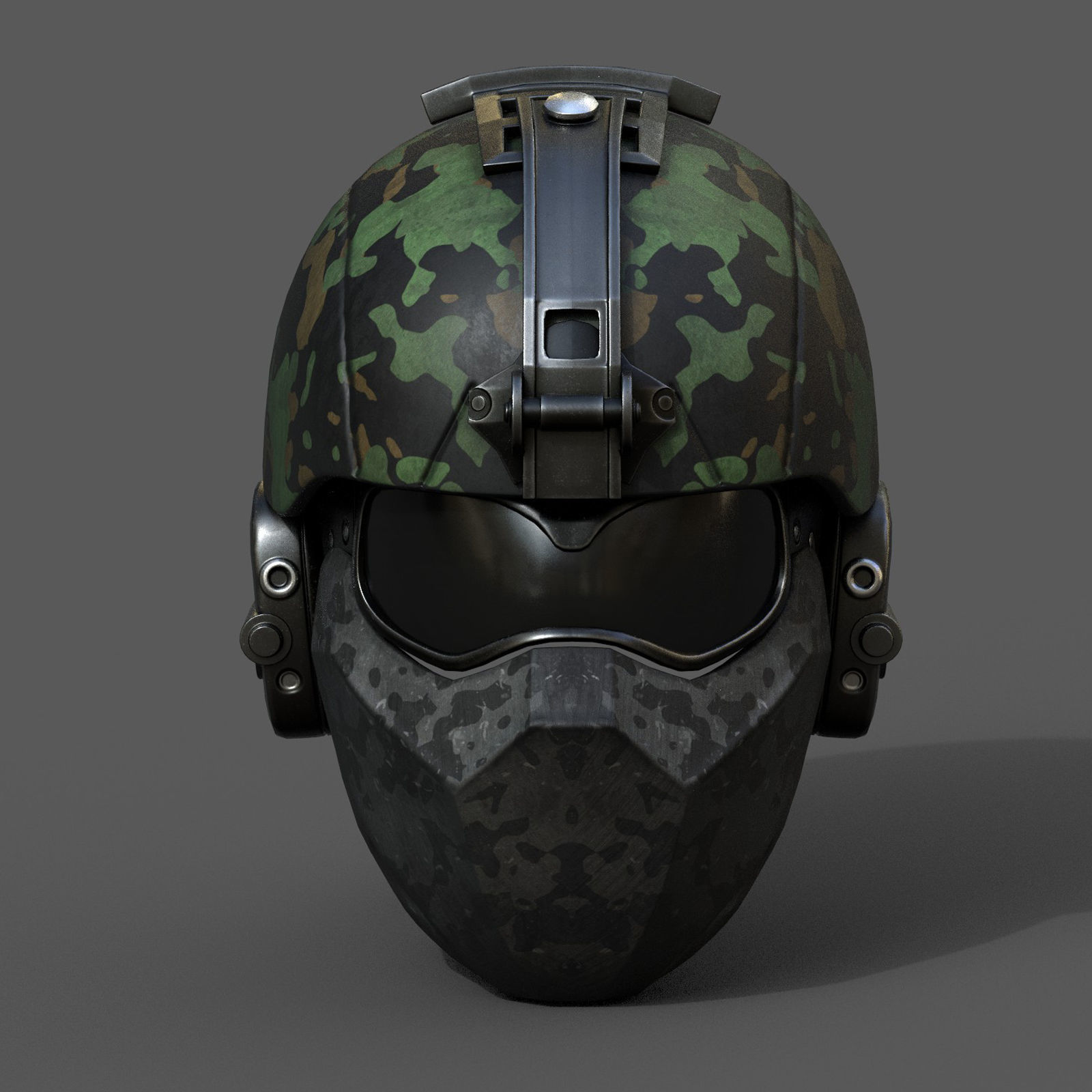 Helmet scifi military combat 3d futuristic technology Low-poly 3D model_3