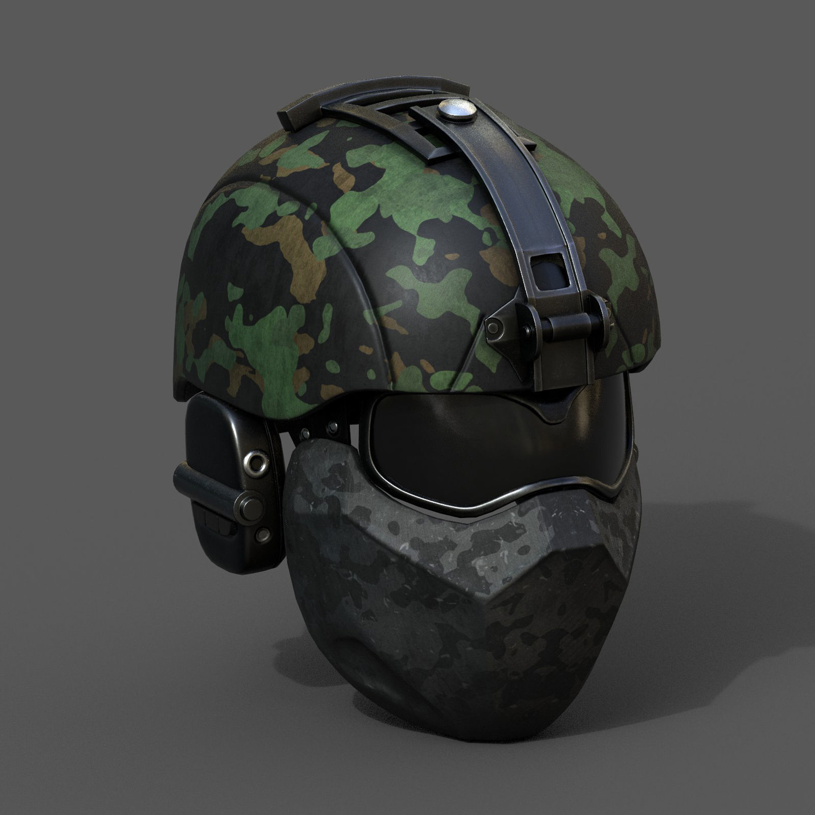 Helmet scifi military combat 3d futuristic technology Low-poly 3D model_1