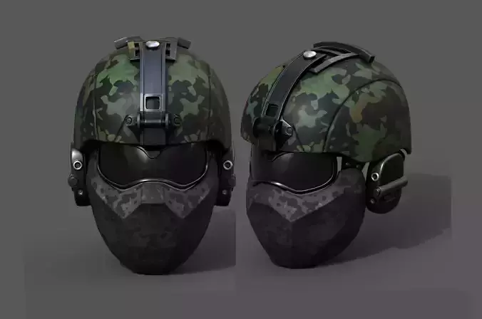 Helmet scifi military combat 3d futuristic technology Low-poly 3D model Helmet scifi military combat 3d futuristic technology Low-poly 3D model
