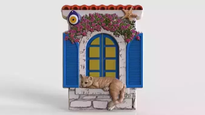 cat lying in the window