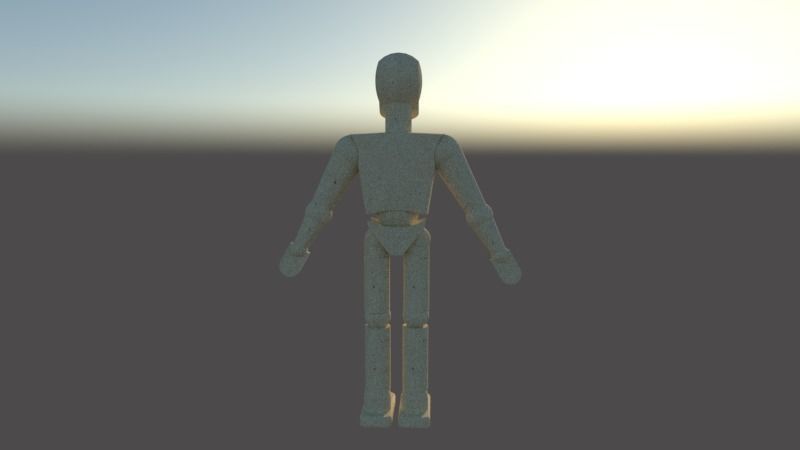 Wood dummy 3D model_3