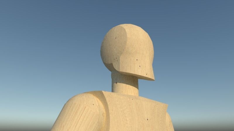 Wood dummy 3D model_1