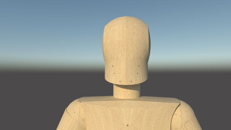 Wood dummy 3D model_5