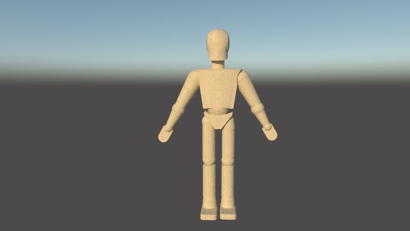 Wood dummy 3D model_2