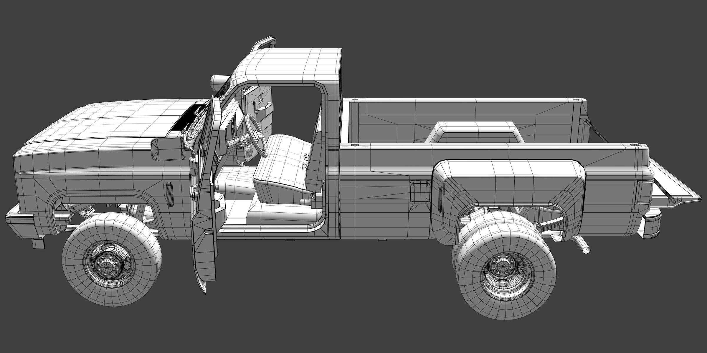 Pick-up 3 ford pickup truck 3D model_7