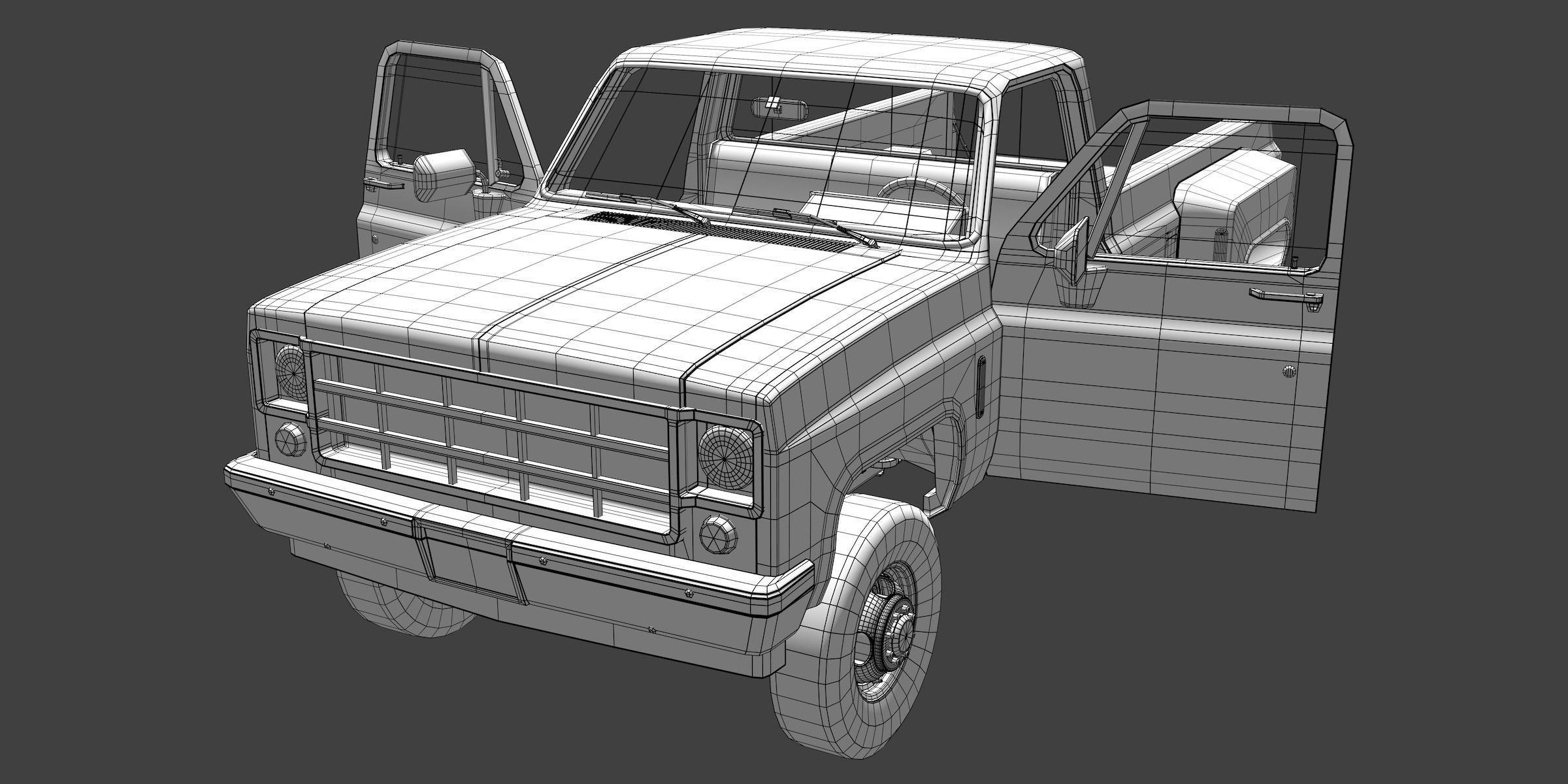 Pick-up 3 ford pickup truck 3D model_6