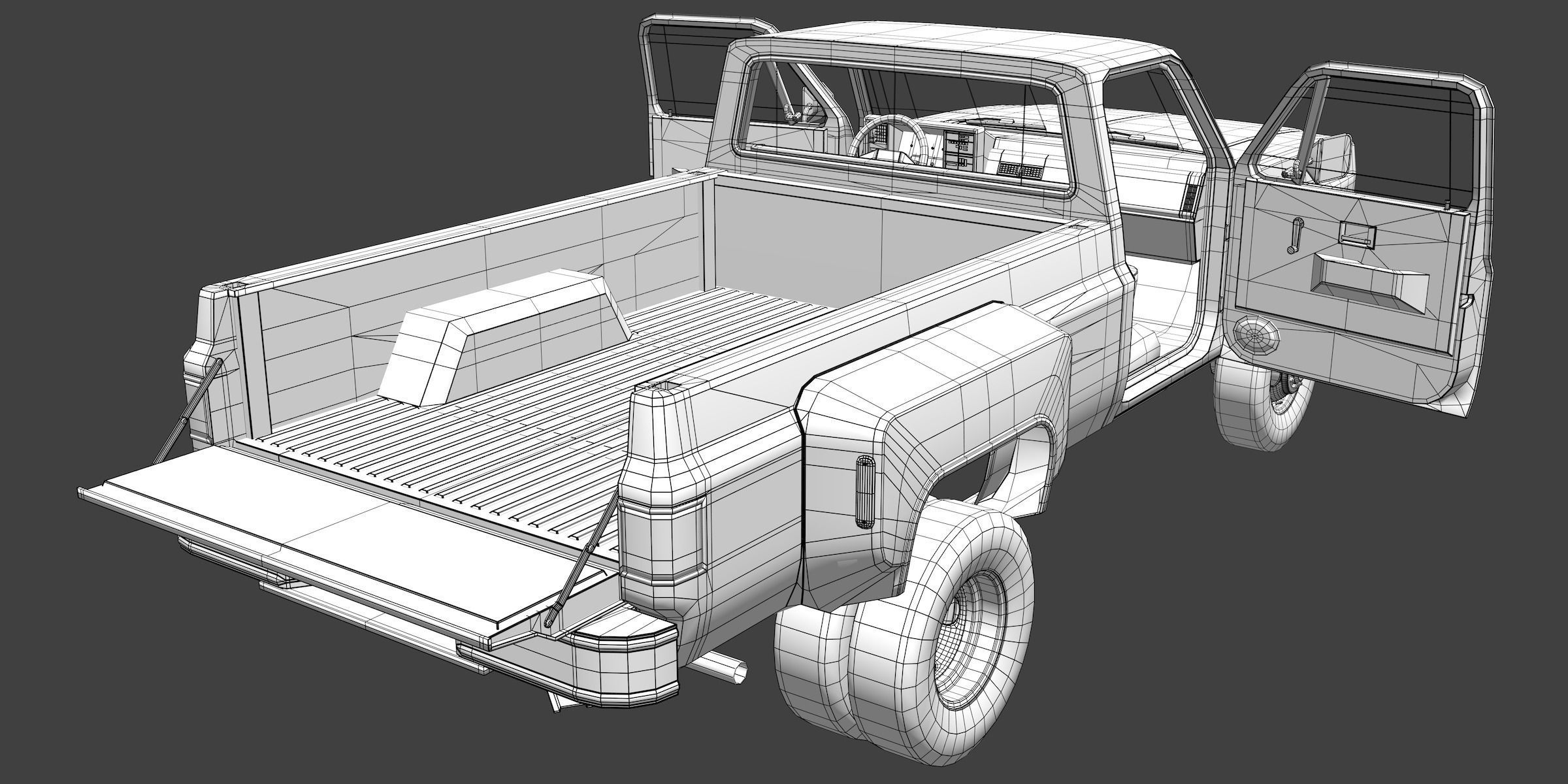Pick-up 3 ford pickup truck 3D model_9