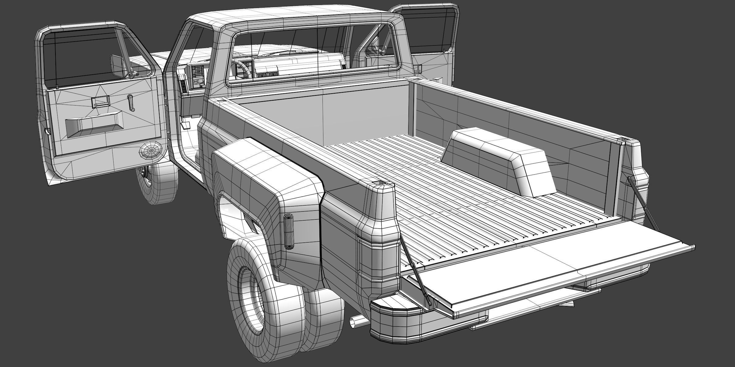 Pick-up 3 ford pickup truck 3D model_8