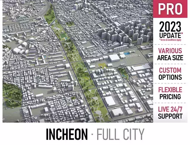 Incheon Low-poly 3D model