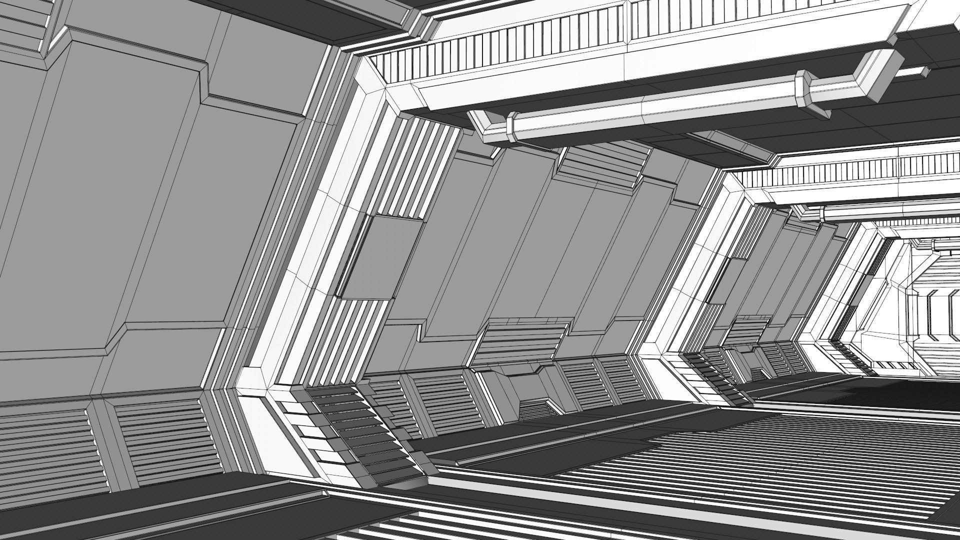 Sci Fi Corridor 3D model_13