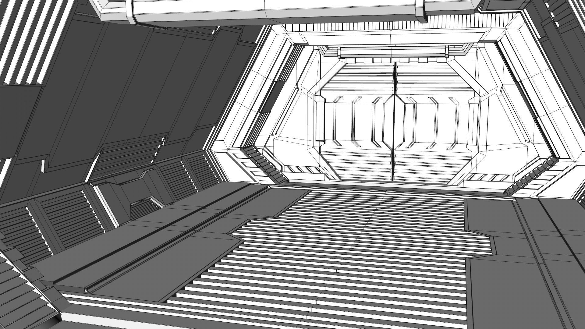 Sci Fi Corridor 3D model_9