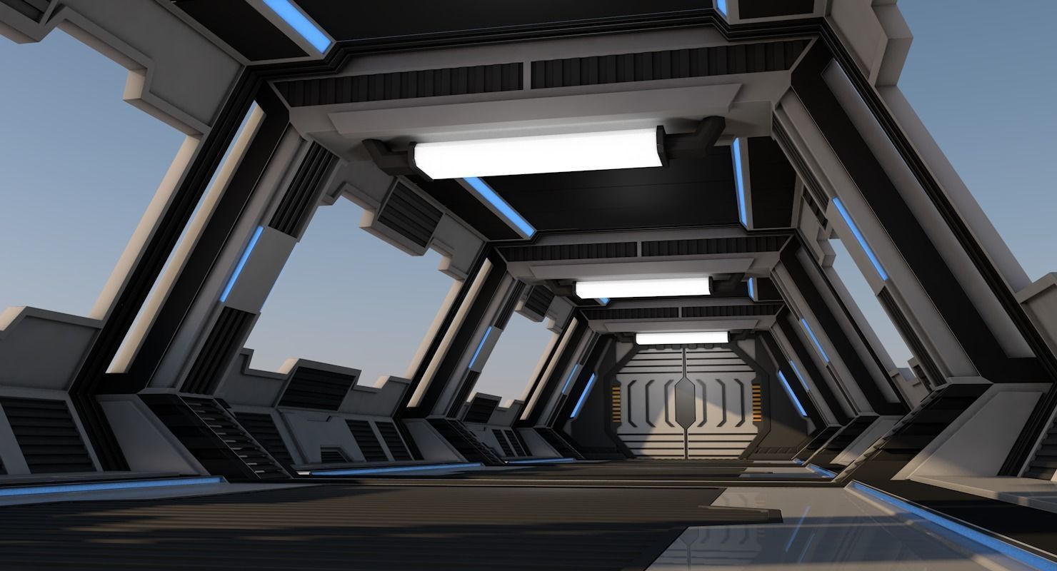 Sci Fi Corridor 3D model_1