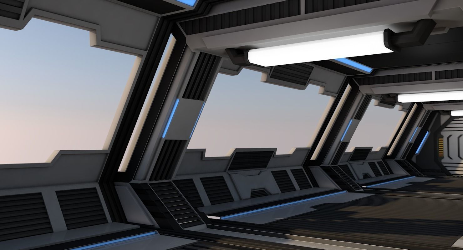 Sci Fi Corridor 3D model_2