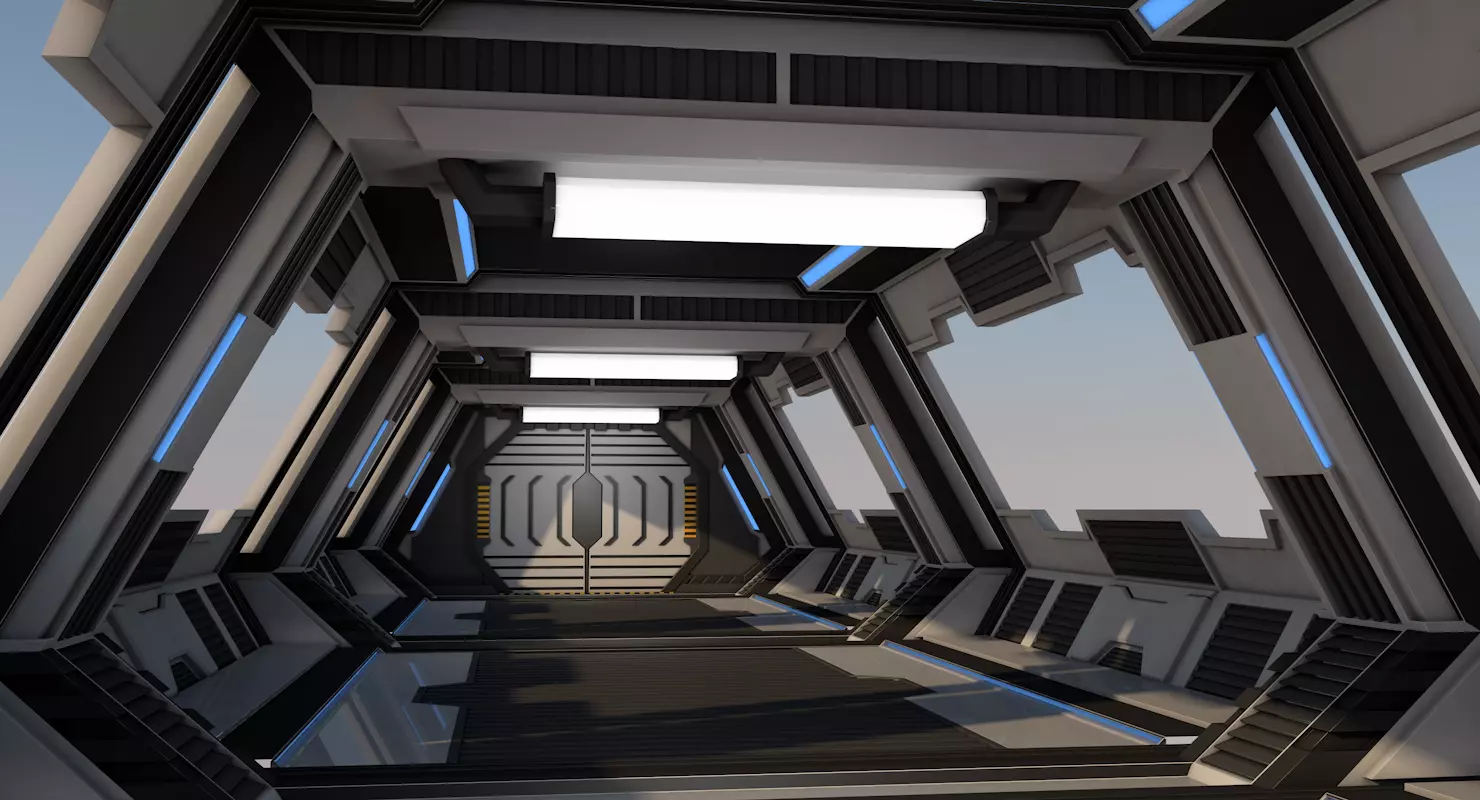 Sci Fi Corridor 3D model_0
