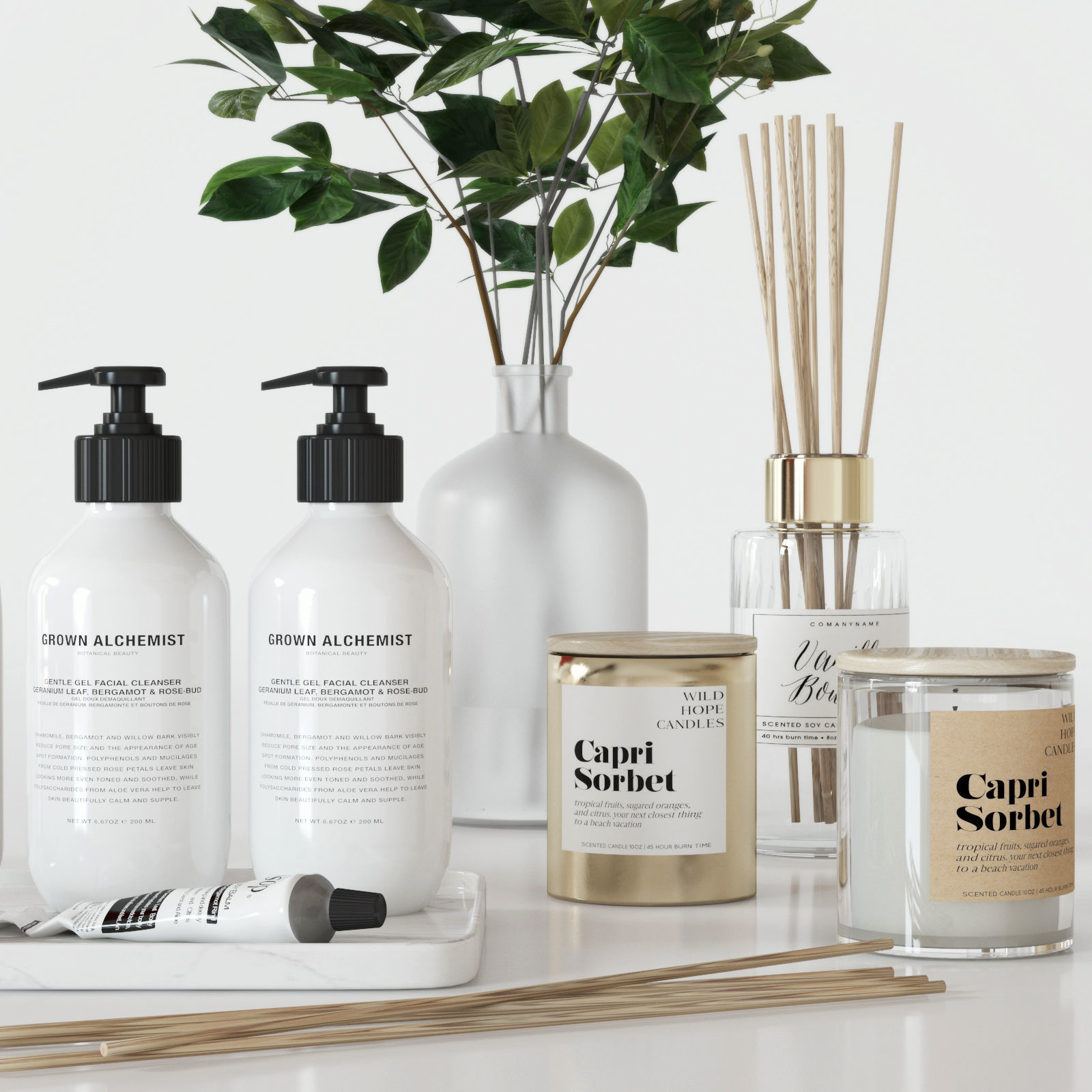 Elegant Bath Set 3D model_2