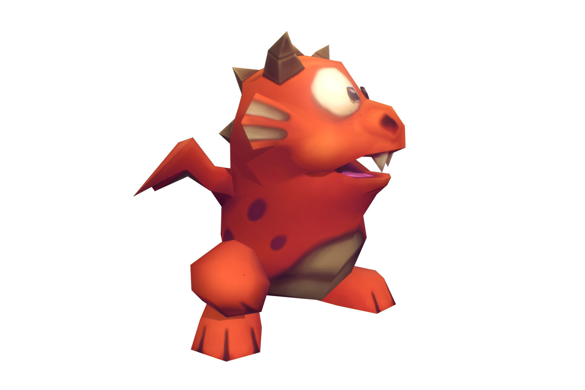 Mini Dragon Fino - Low Poly Hand Painted Low-poly 3D model_5