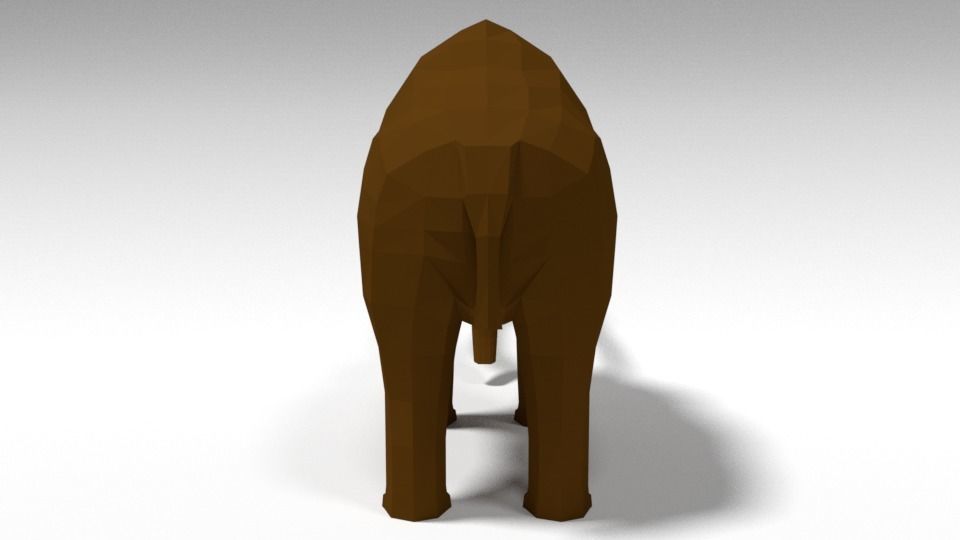 Low Poly Cartoon Mammoth Low-poly 3D model_3
