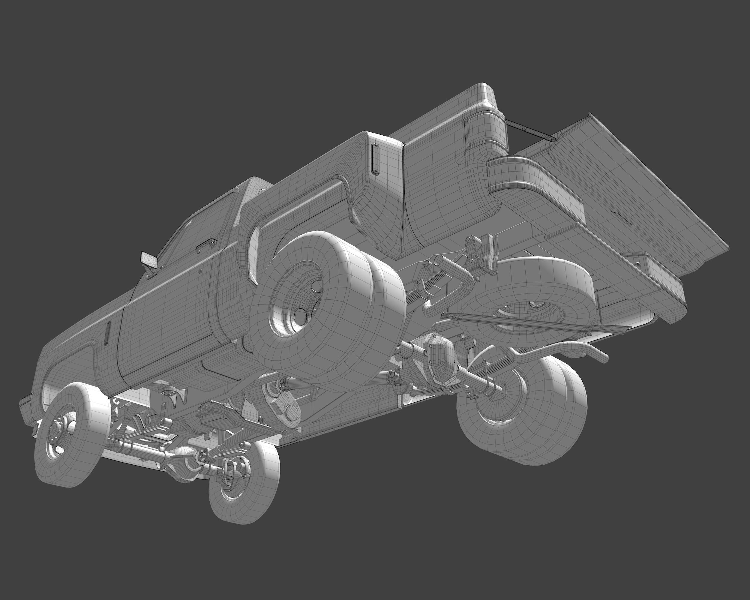 Pick-up 4 pickup truck 3D model_9