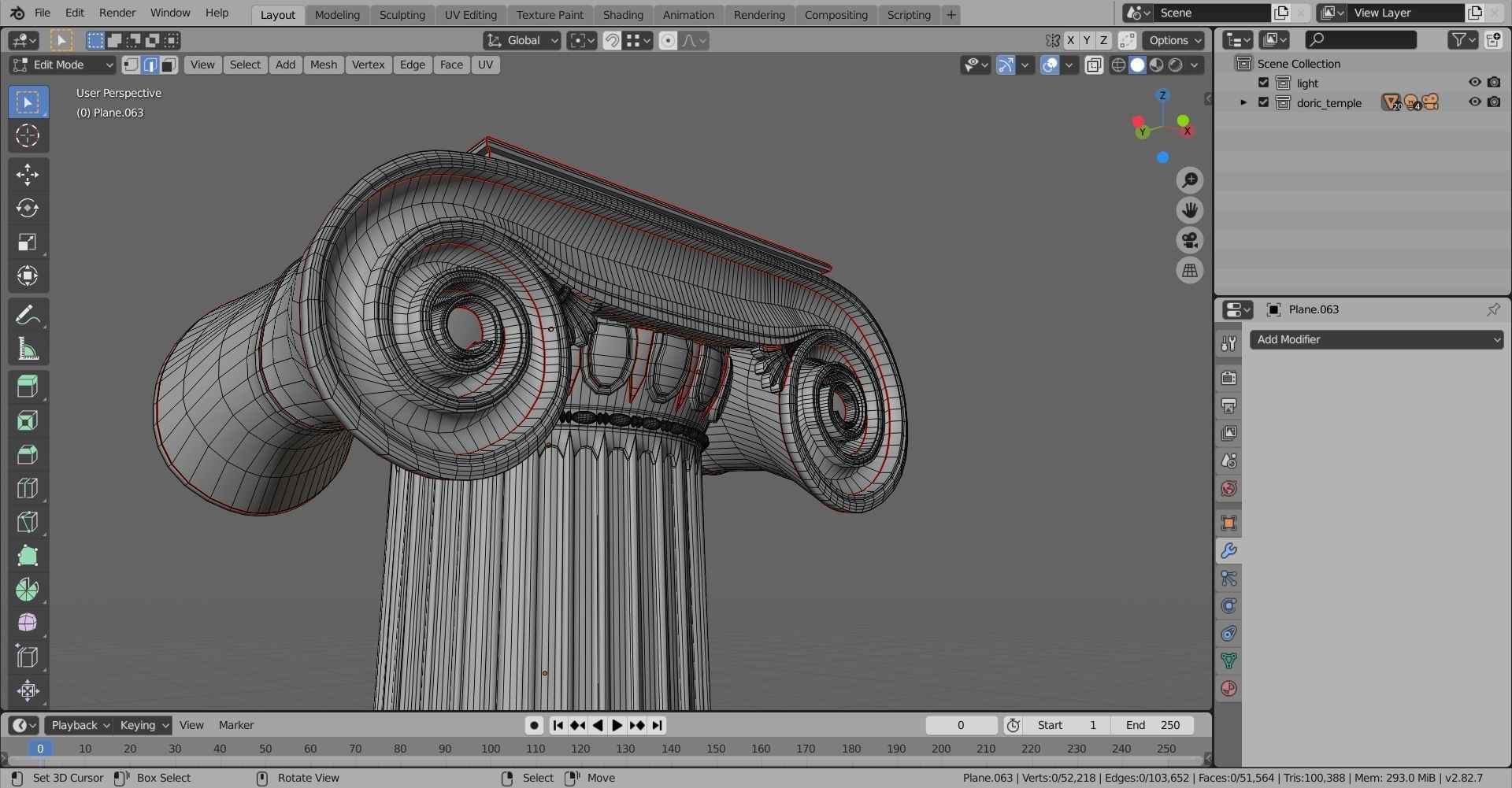 Ionic column 3D model_13