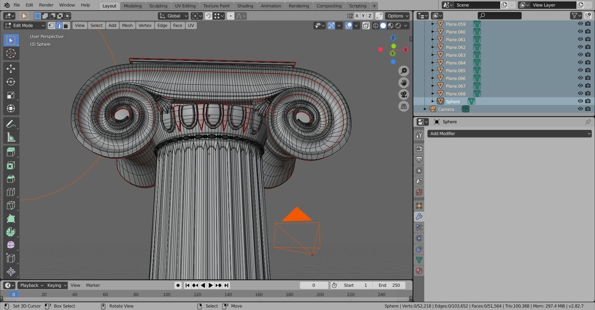 Ionic column 3D model_14
