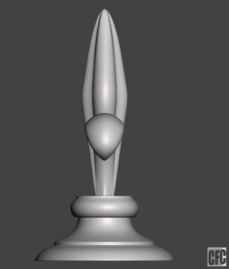 WoodCarving Finial - 3d model for CNC - FinialCFC03 3D print model_4