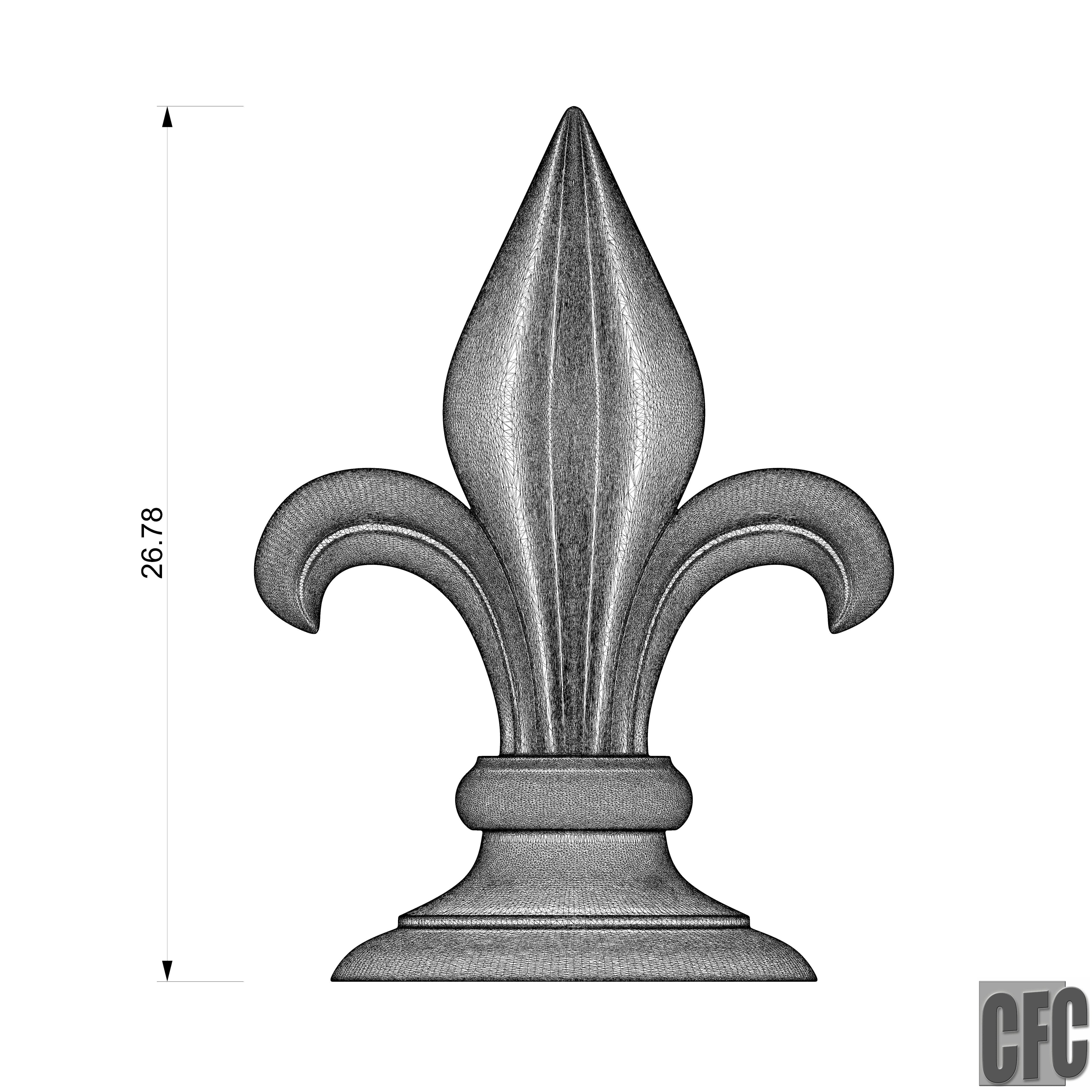 WoodCarving Finial - 3d model for CNC - FinialCFC03 3D print model_13