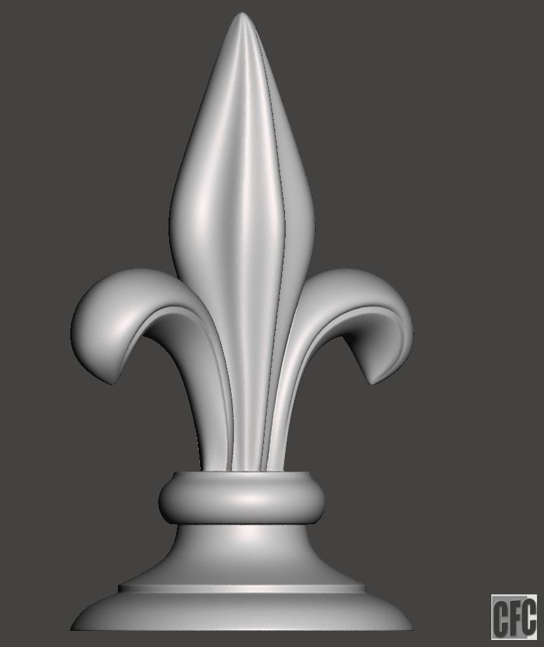 WoodCarving Finial - 3d model for CNC - FinialCFC03 3D print model_3