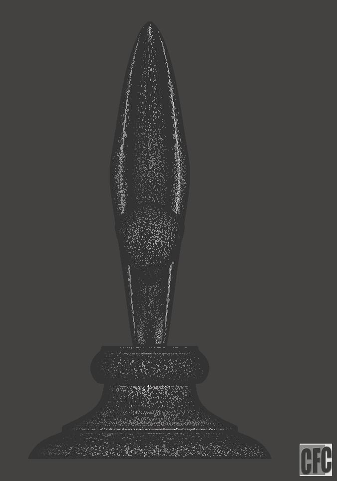 WoodCarving Finial - 3d model for CNC - FinialCFC03 3D print model_10